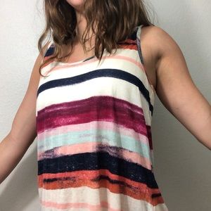 Splendid Striped Colored Flowy Tank Top
